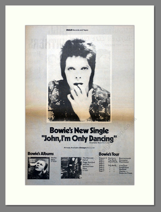 David Bowie. John, I'm Only Dancing. Original Advert 1972 (ref AD15713)