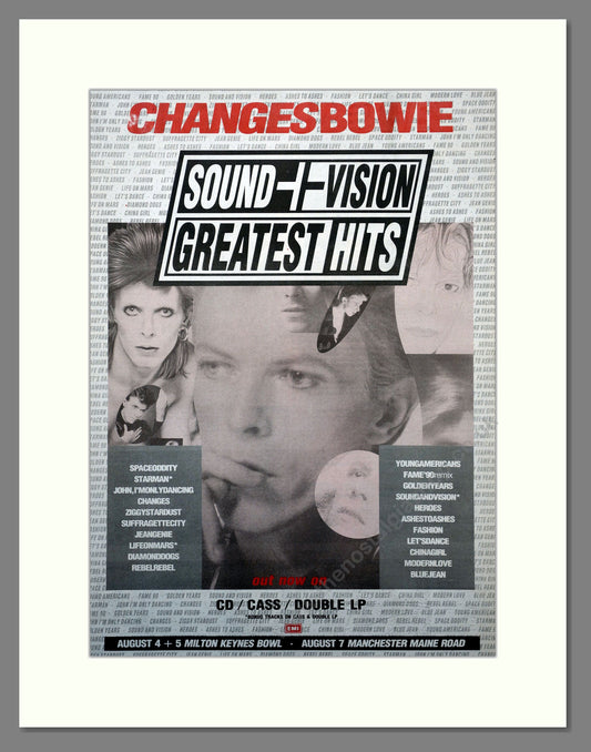 David Bowie Sound & Vision. Original Advert 1990 (ref AD15709)