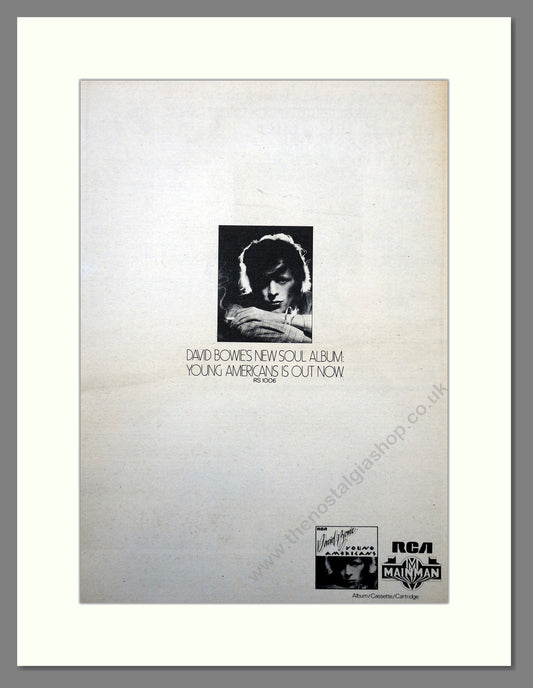 David Bowie Young Americans. Original Advert 1975 (ref AD15707)