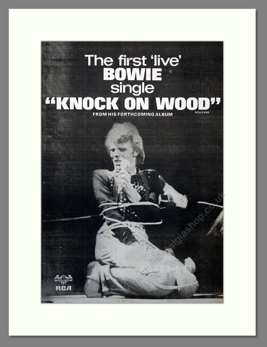 David Bowie First Live Single, Knock On Wood. Original Advert 1974 (ref AD15704)