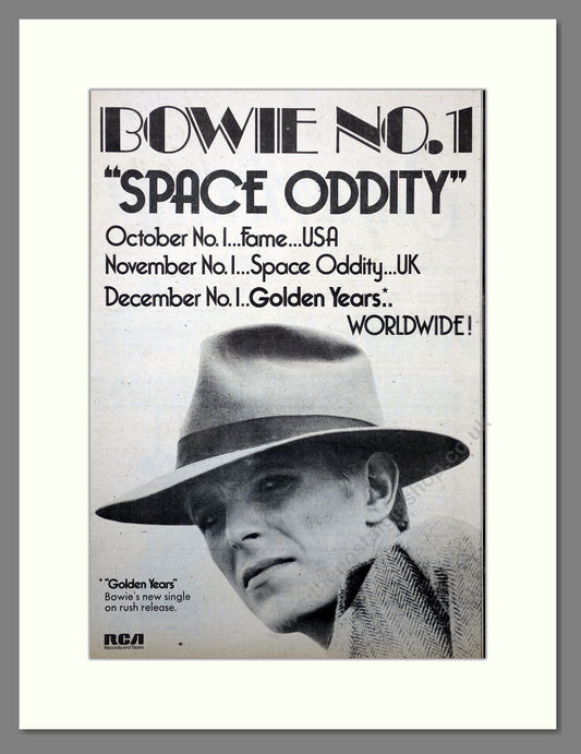 David Bowie Space Oddity. Original Advert 1975 (ref AD15702)