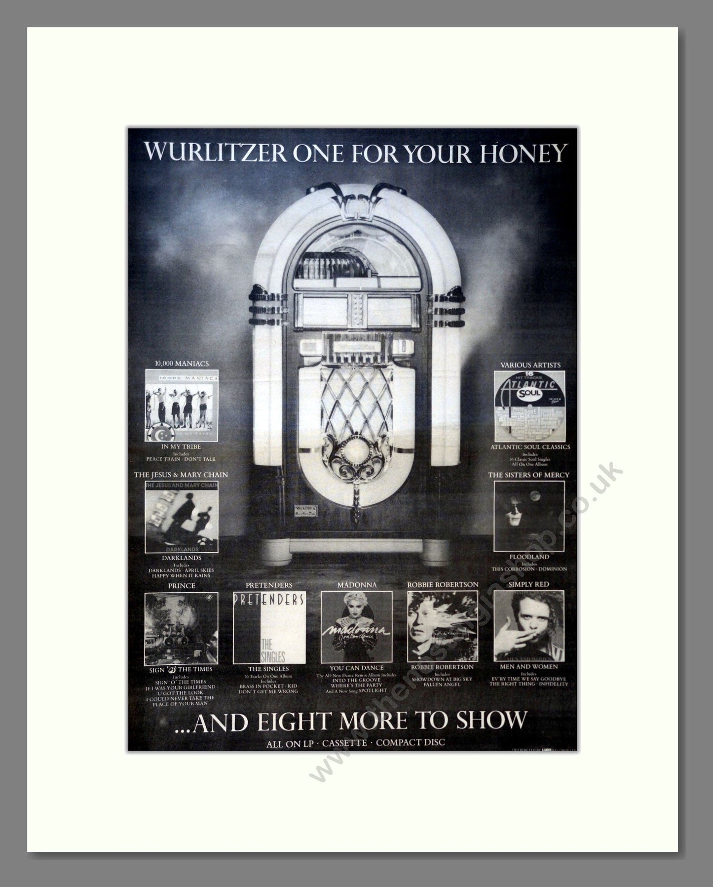 Various Artists - Wurlitzer. Vintage Advert 1987 (ref AD18070)