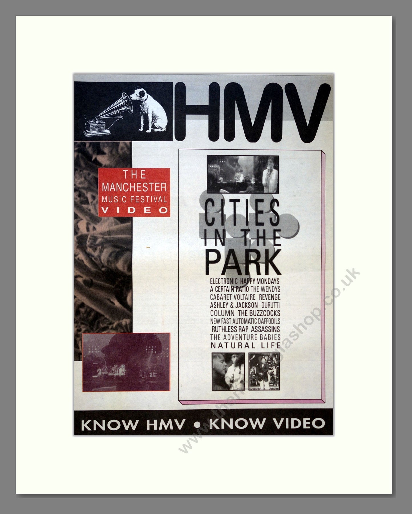 Various Artists - Cities In The Park Manchester Music Festival. Vintage Advert 1991 (ref AD18088)