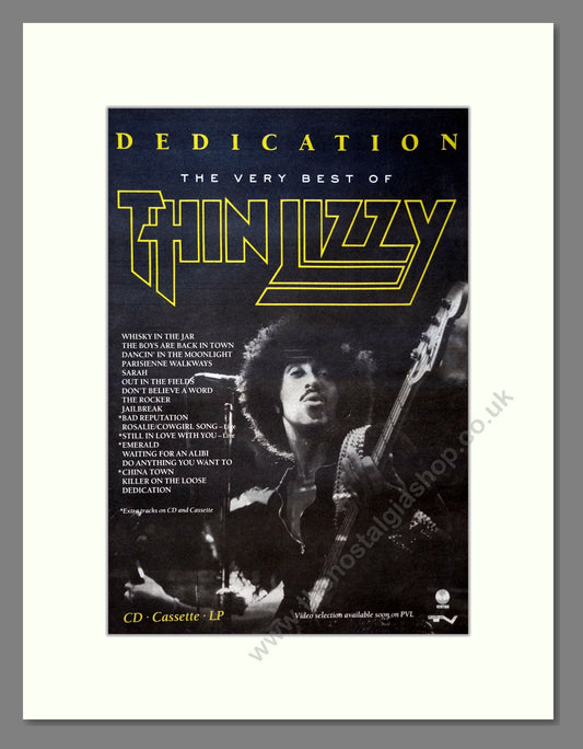 Thin Lizzy - Dedication (Best Of). Vintage Advert 1991 (ref AD18095)