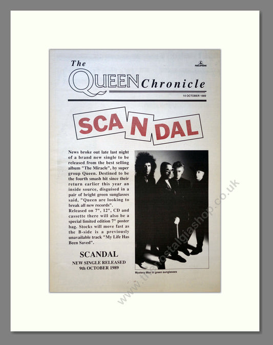 Queen - Scandal. Vintage Advert 1989 (ref AD18098)