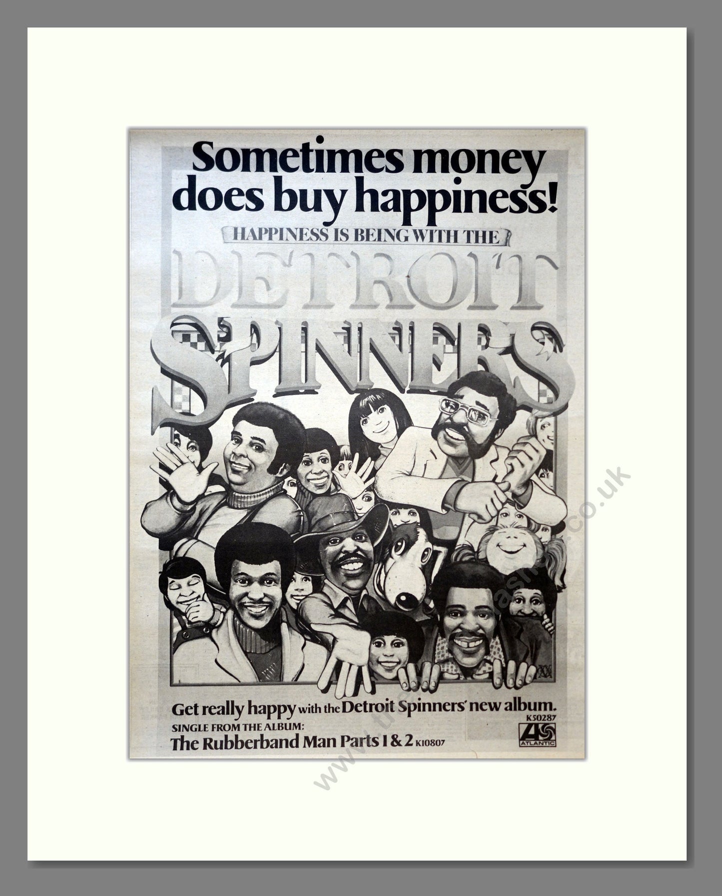 Detroit Spinners - Happiness Is Being With The Detroit Spinners. Vintage Advert 1976 (ref AD18103)