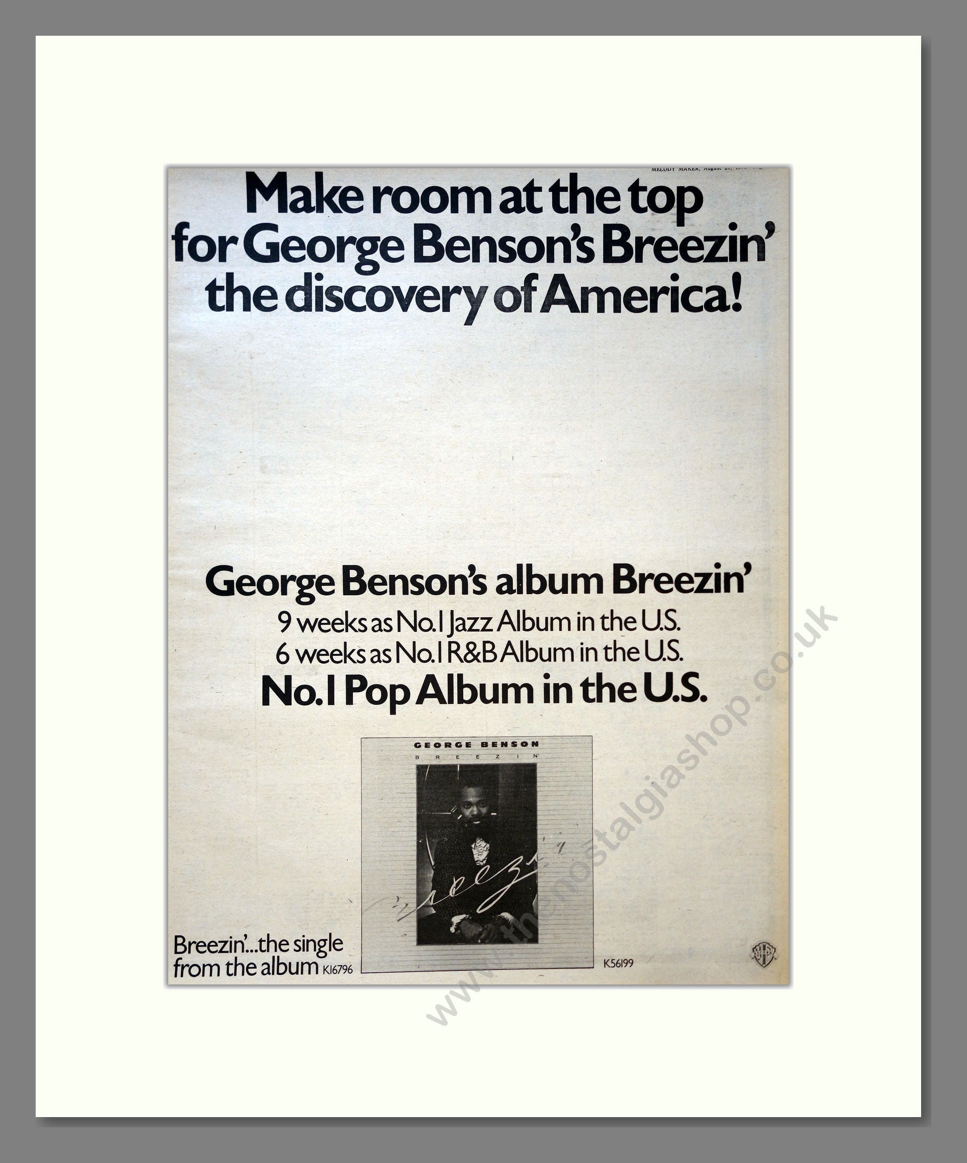 George Benson - Breezin. Vintage Advert 1976 (ref AD18104) – The ...