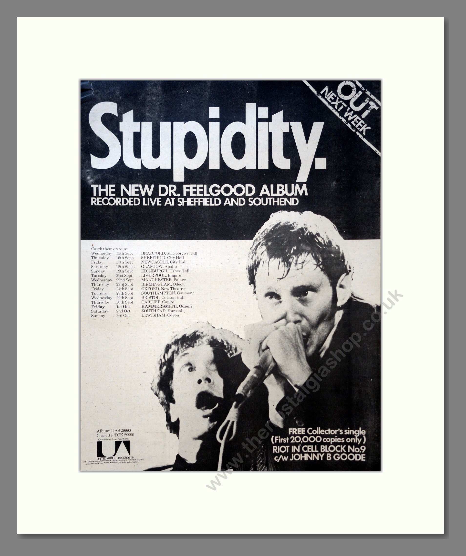 Dr Feelgood - Stupidity. Vintage Advert 1976 (ref AD18106)