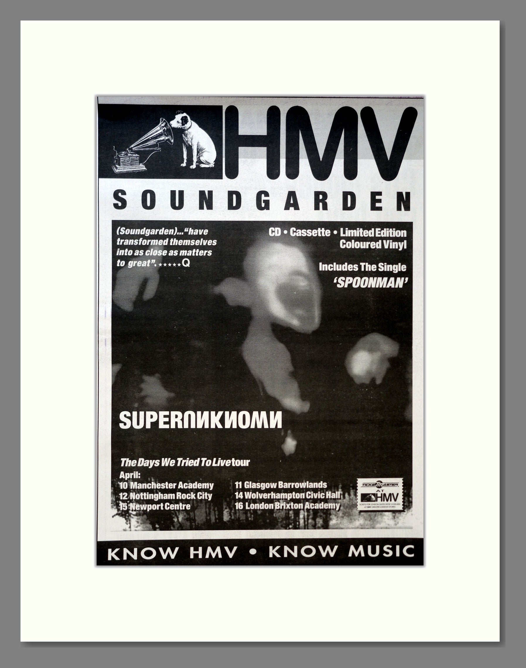 Soundgarden - Superunknown. Vintage Advert 1994 (ref AD18137)