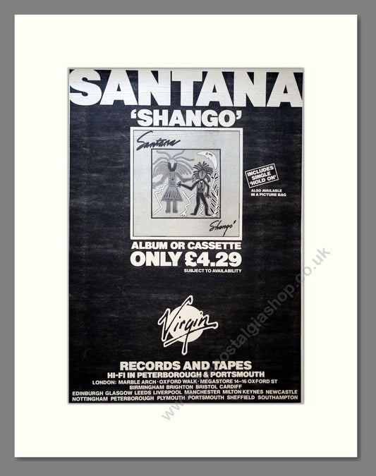 Santana - Shango. Vintage Advert 1982 (ref AD18152)