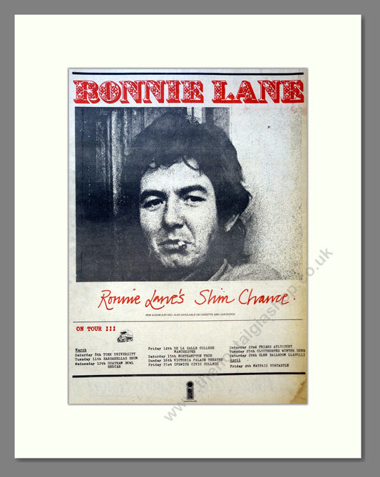 Ronnie Lane - Slim Chance. Vintage Advert 1975 (ref AD18157)