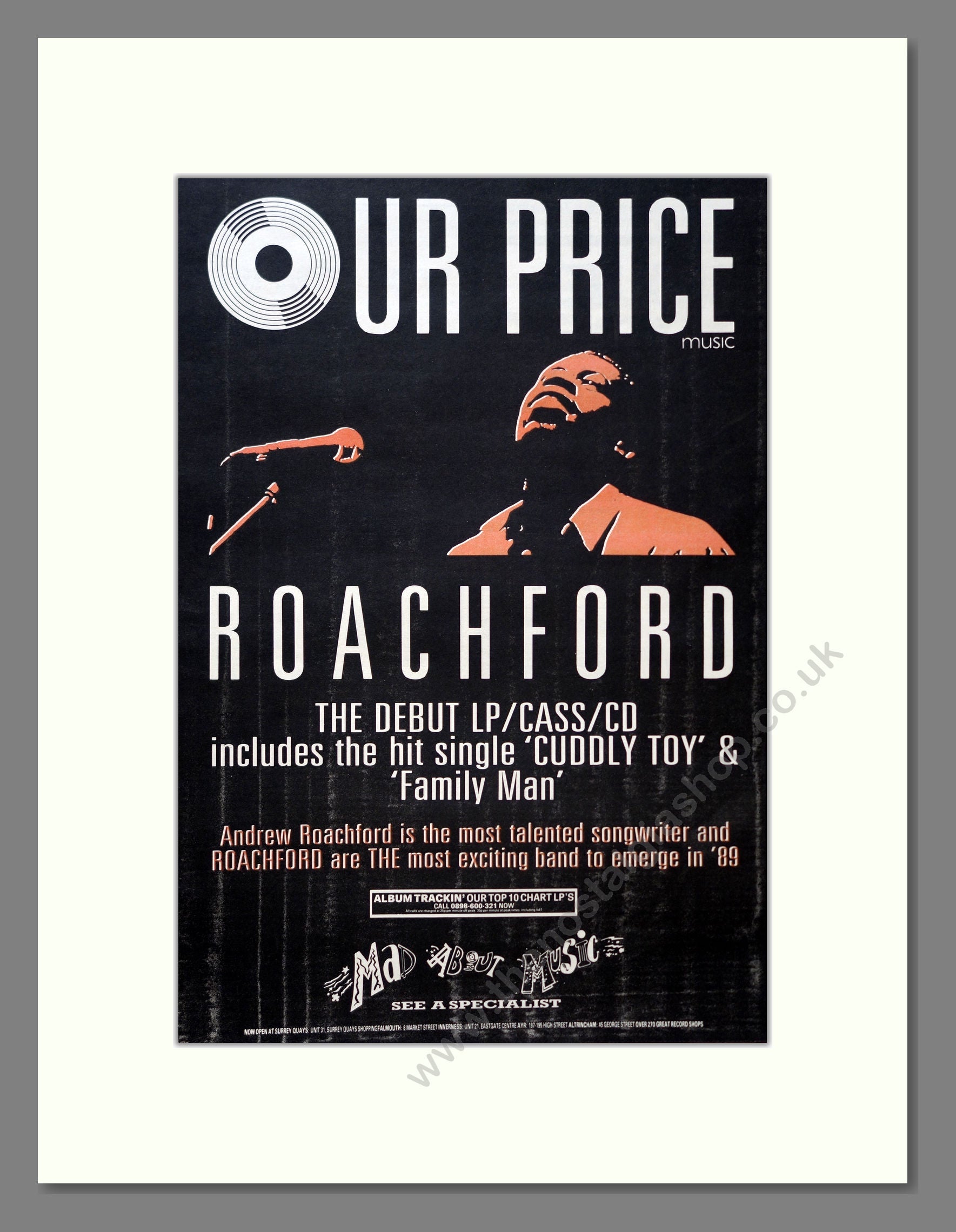 Roachford - Debut Album. Vintage Advert 1989 (ref AD18241)