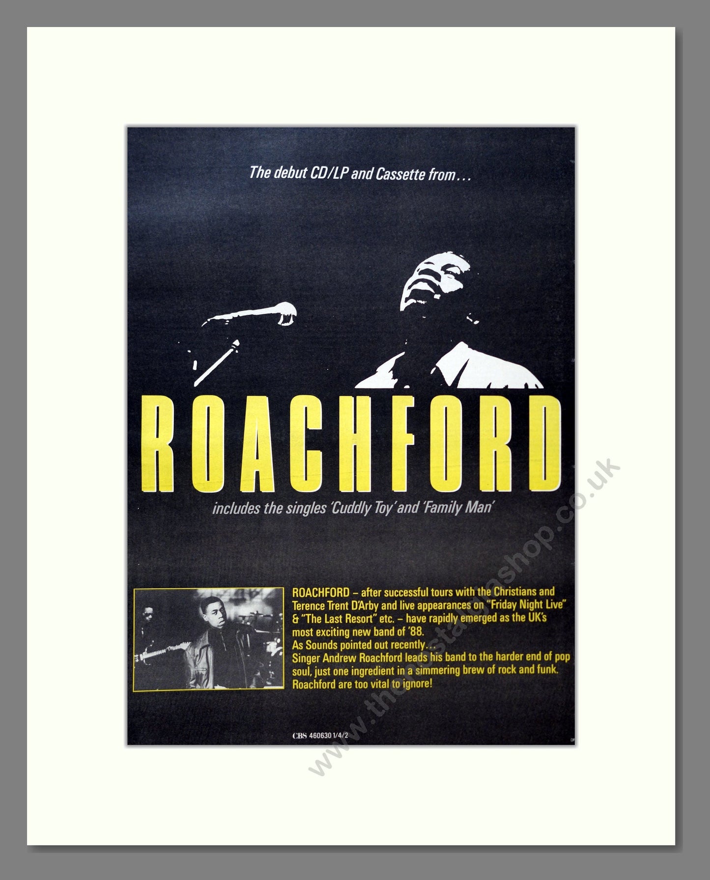 Roachford - Debut Album. Vintage Advert 1988 (ref AD18274)