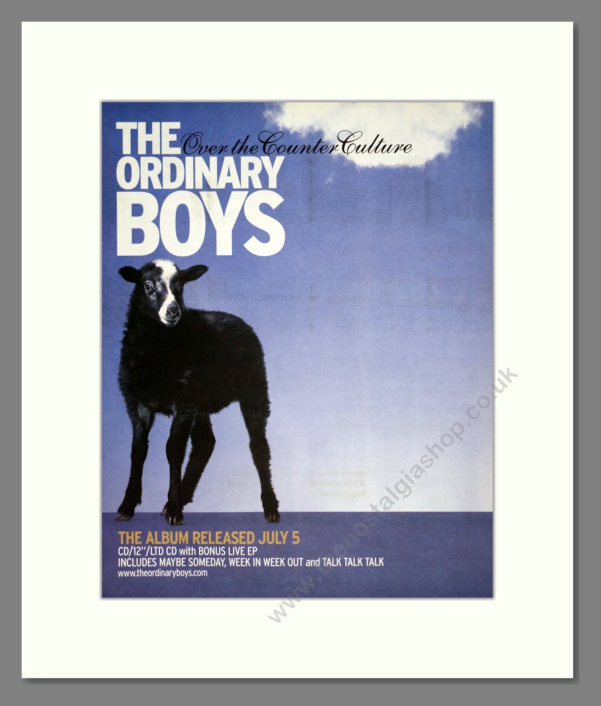 Ordinary Boys (The) - Over The Counter Culture. Vintage Advert 2004 (ref AD301973)