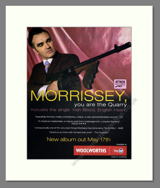 Morrissey - You Are The Quarry. Vintage Advert 2004 (ref AD301975)