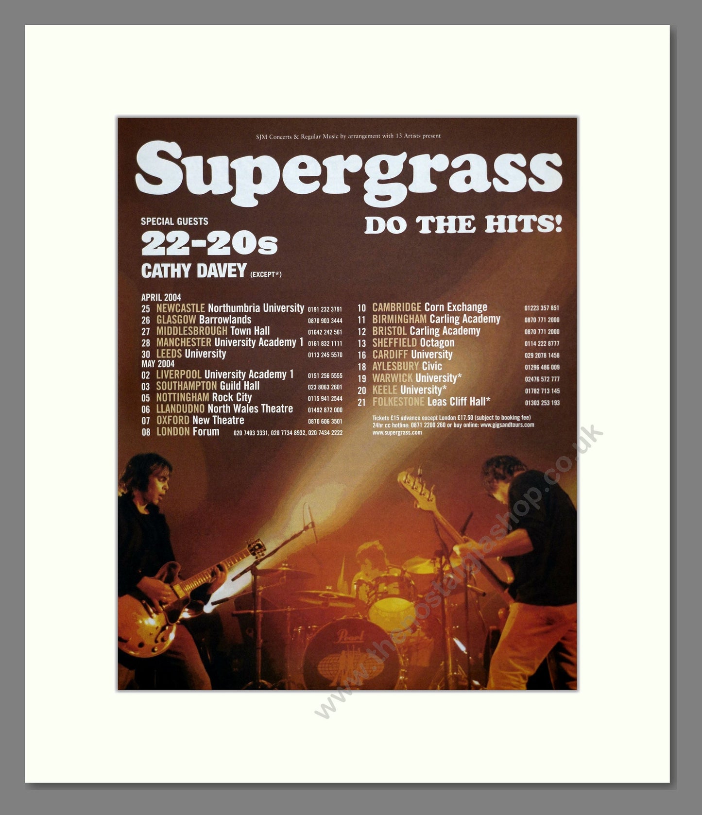 Supergrass - UK Tour. Vintage Advert 2004 (ref AD302044)