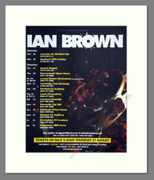 Ian Brown - UK Tour. Vintage Advert 2009 (ref AD302082)