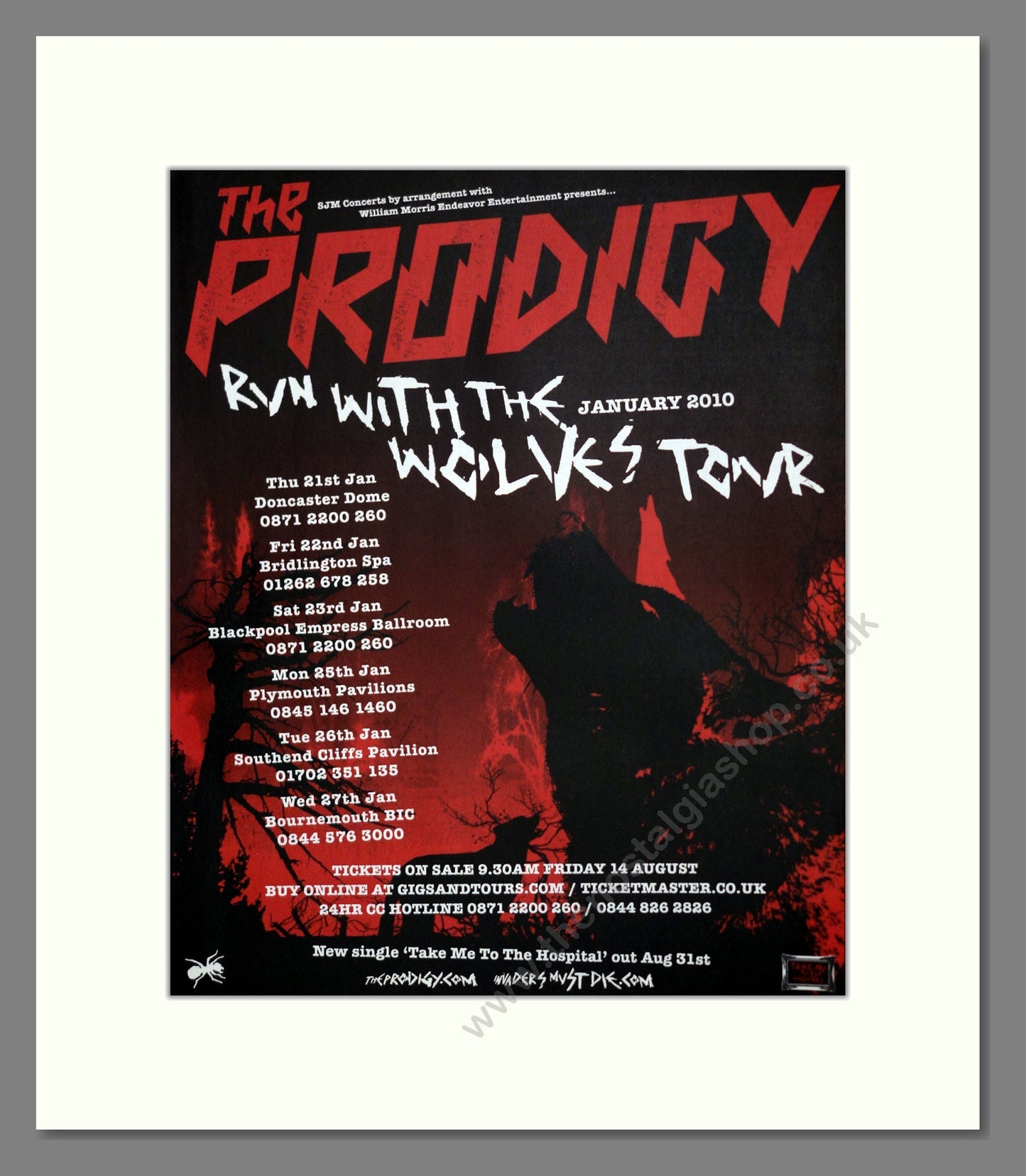 Prodigy (The) - UK Tour. Vintage Advert 2010 (ref AD302085)