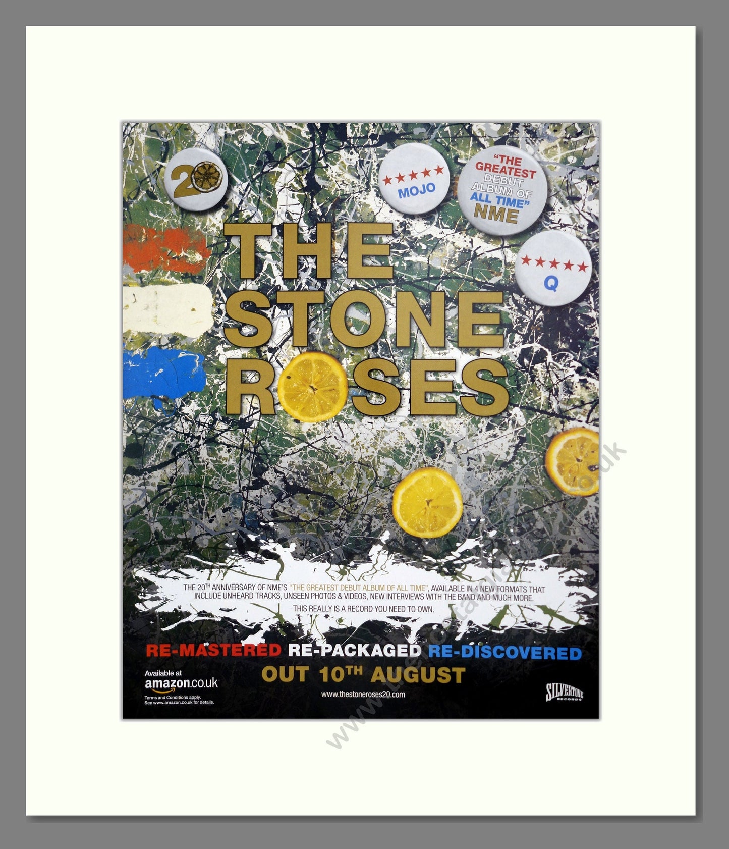 Stone Roses (The) - Remastered 20 Years. Vintage Advert 2009 (ref AD302089)