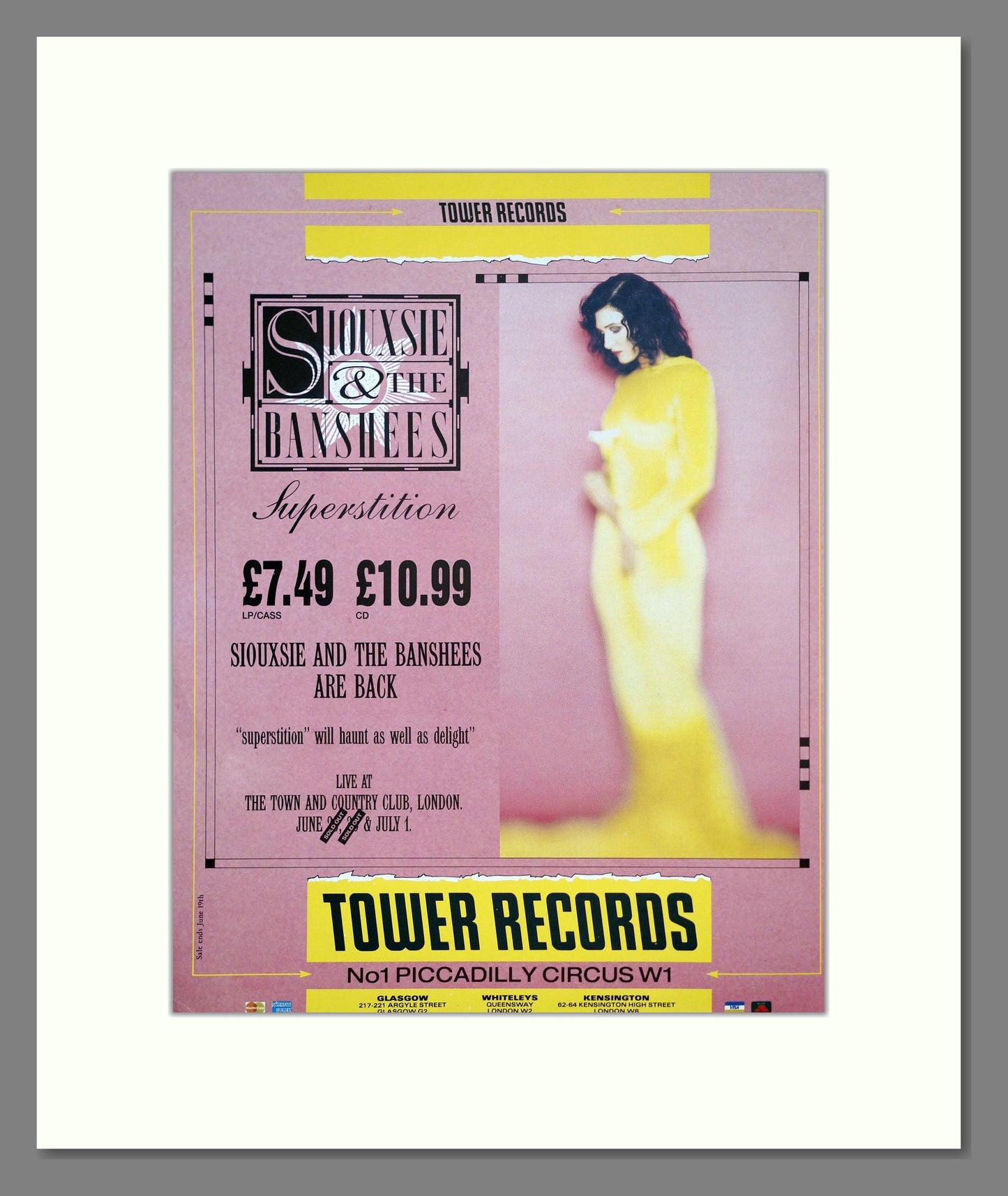 Siouxsie And The Banshees - Superstition. Vintage Advert 1991 (ref AD302142)