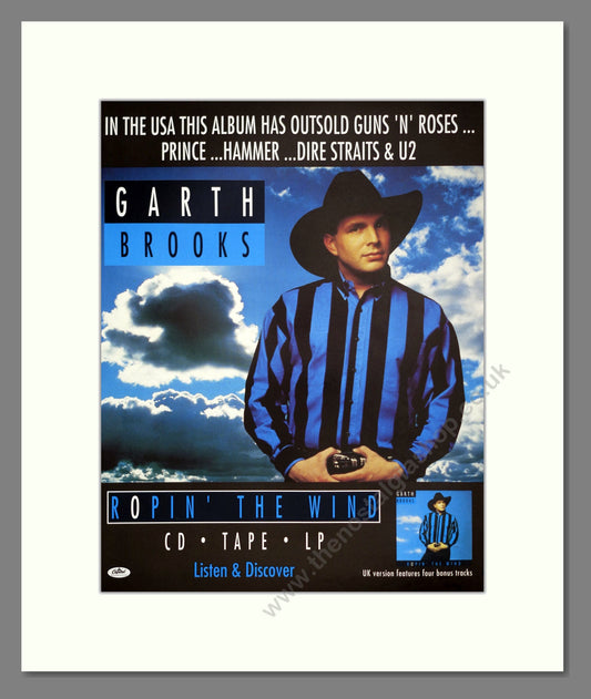 Garth Brooks - Ropin The Wind. Vintage Advert 1992 (ref AD302162)