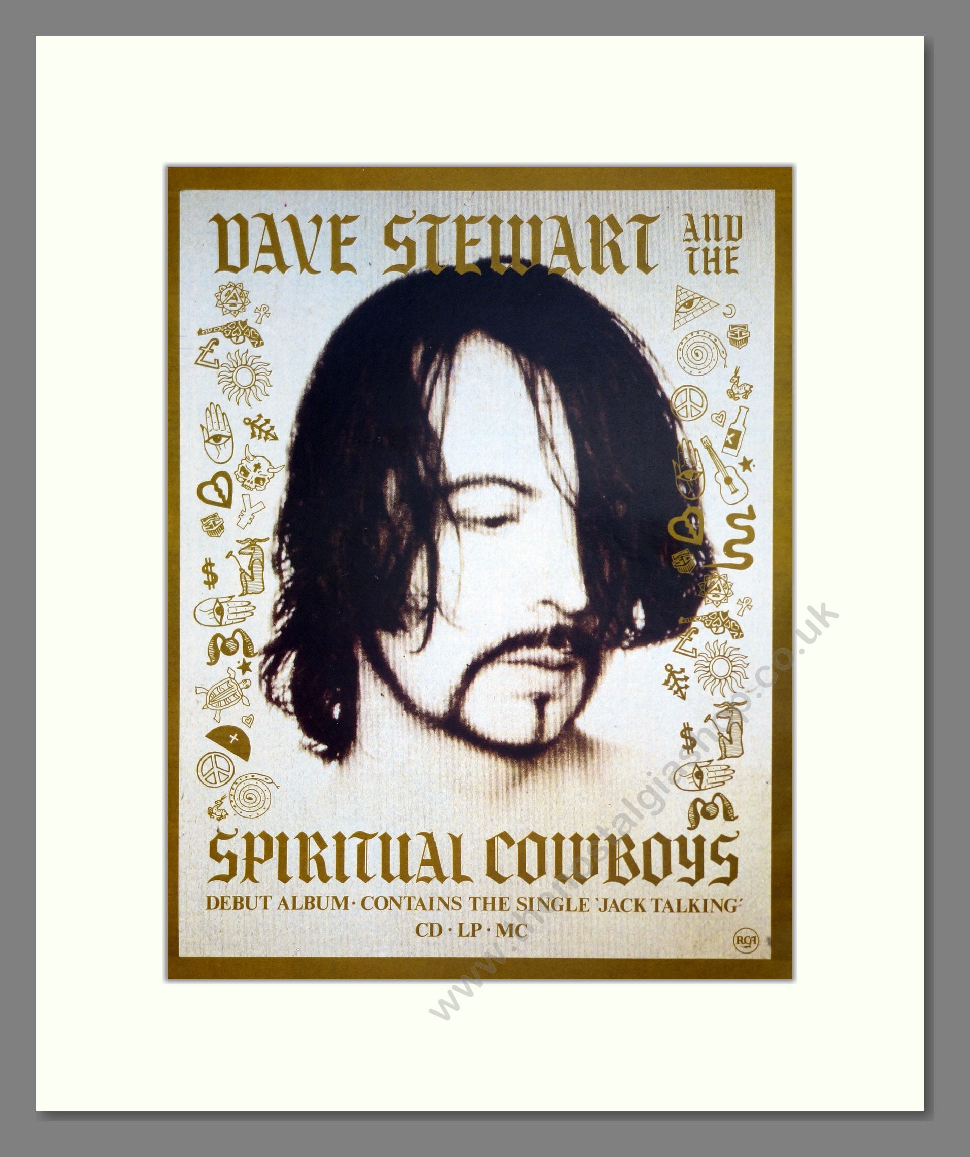 Dave Stewart - Spiritual Cowboys. Vintage Advert 1990 (ref AD302168)