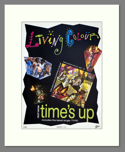 Living Colour - Time's Up. Vintage Advert 1990 (ref AD302171)