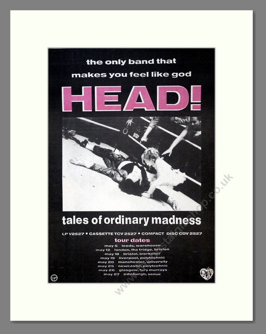 Head - Tales Of Ordinary Madness. Vintage Advert 1988 (ref AD18487)