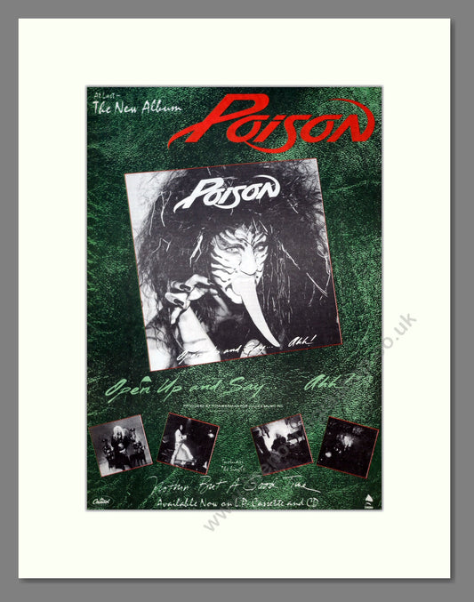 Poison - Open Up And Say Ahh. Vintage Advert 1988 (ref AD18489)