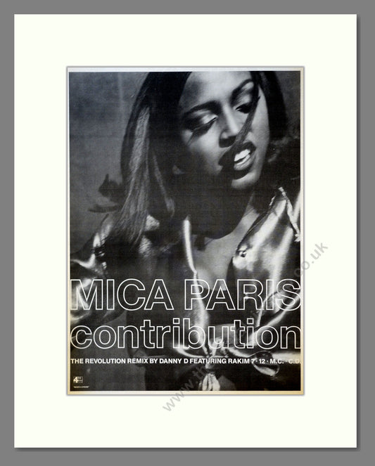 Mica Paris - Contribution. Vintage Advert 1990 (ref AD18498)