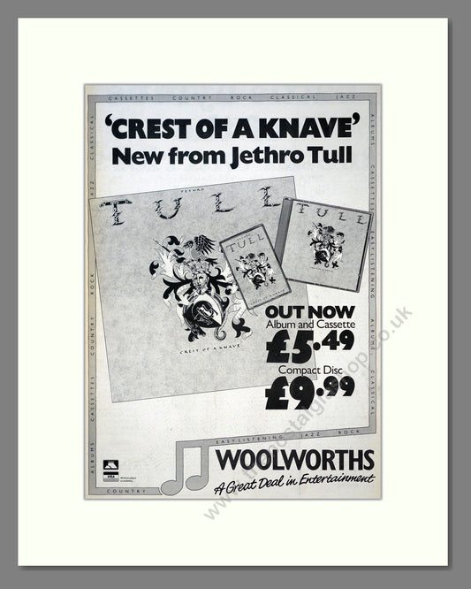 Jethro Tull - Crest Of A Knave. Vintage Advert 1987 (ref AD18504)