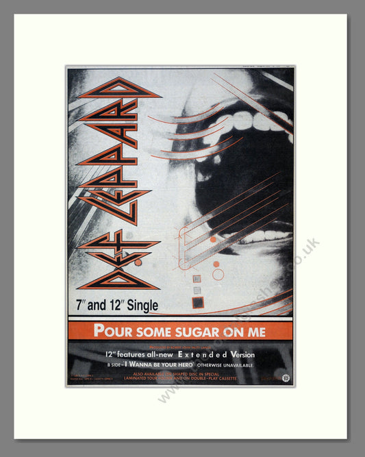 Def Leppard - Pour Some Sugar On Me. Vintage Advert 1987 (ref AD18505)