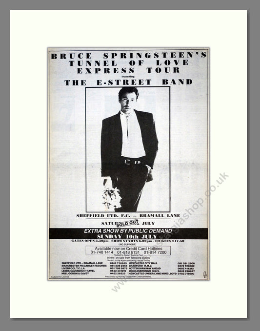 Bruce Springsteen - Tunnel Of Love Express Tour. Vintage Advert 1988 (ref AD18564)