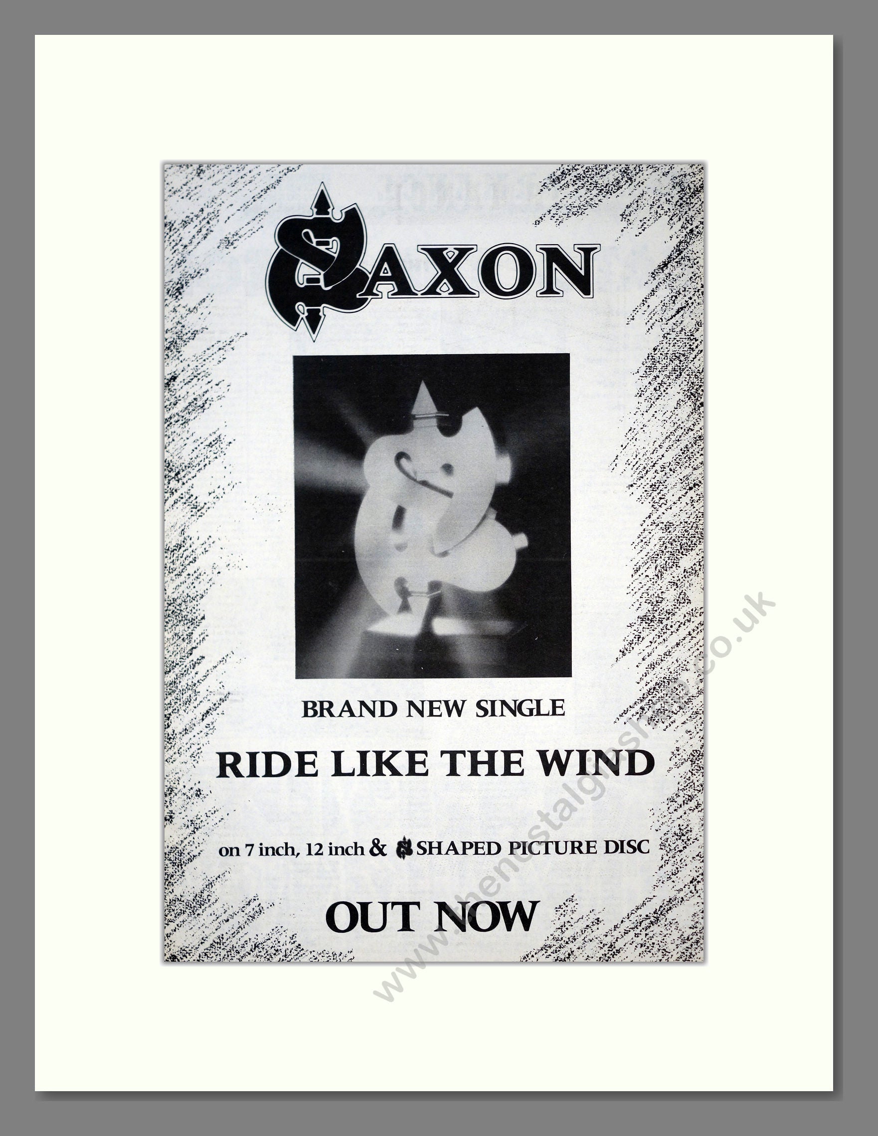 Saxon - Ride Like The Wind. Vintage Advert 1988 (ref AD18577)