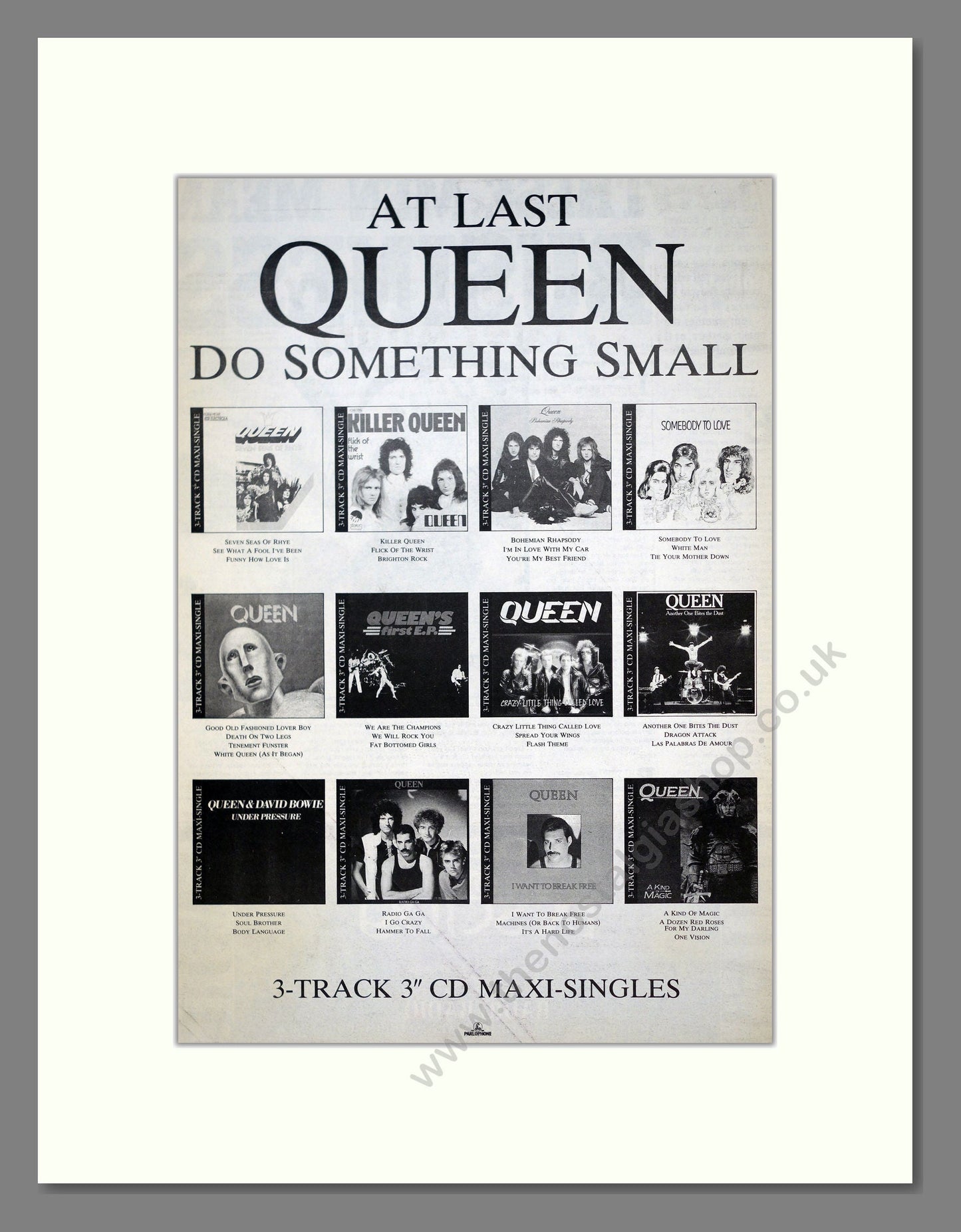 Queen - Various Singles. Vintage Advert 1988 (ref AD18581)