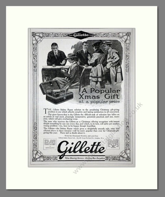 Gillette - Safety Razor. Vintage Advert 1919 (ref AD62128)