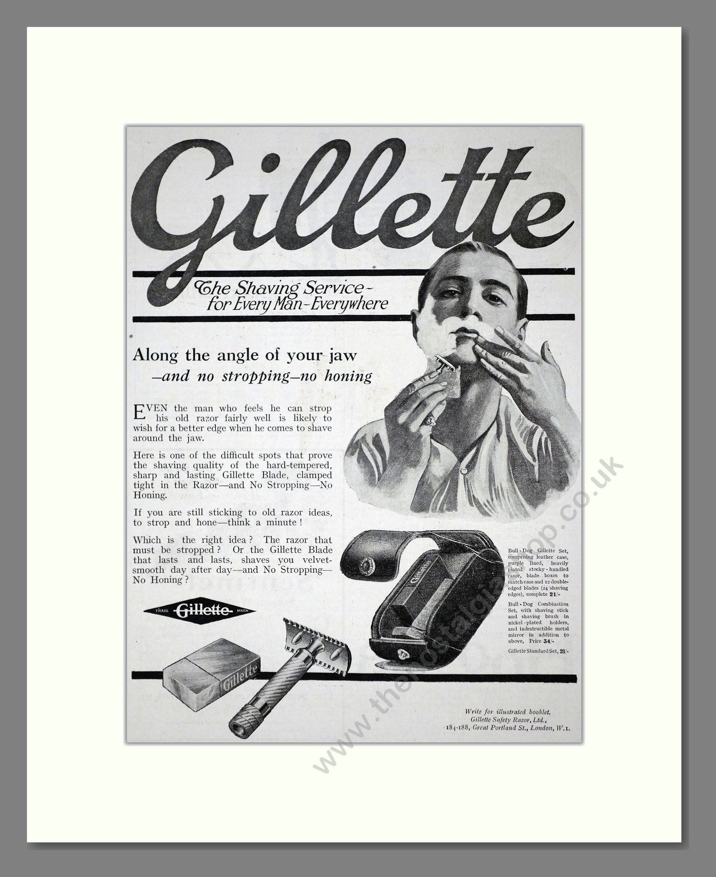 Gillette - Safety Razor. Vintage Advert 1919 (ref AD62138)