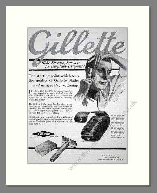 Gillette - Safety Razor. Vintage Advert 1919 (ref AD62139)