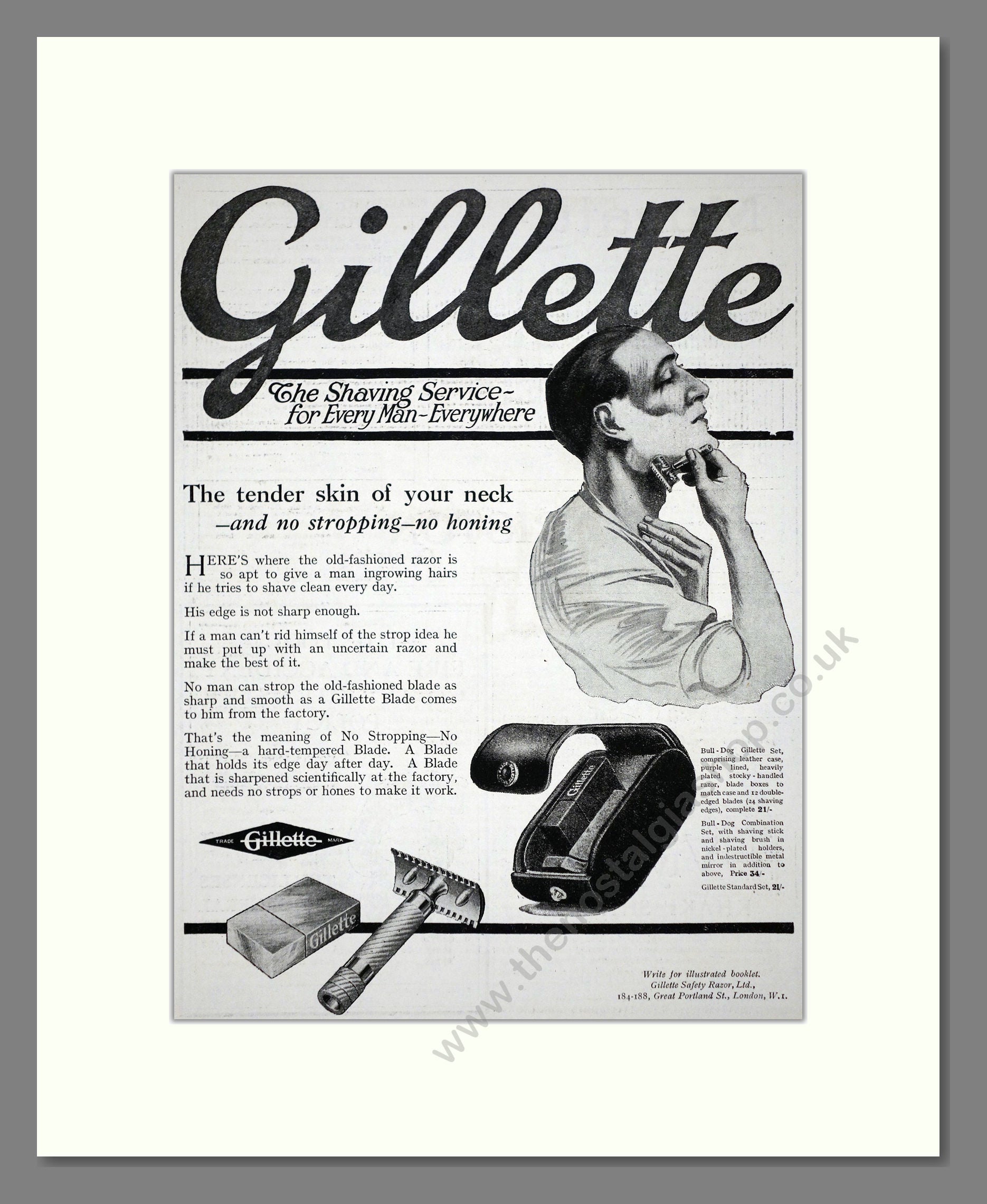 Gillette - Safety Razor. Vintage Advert 1919 (ref AD62140)