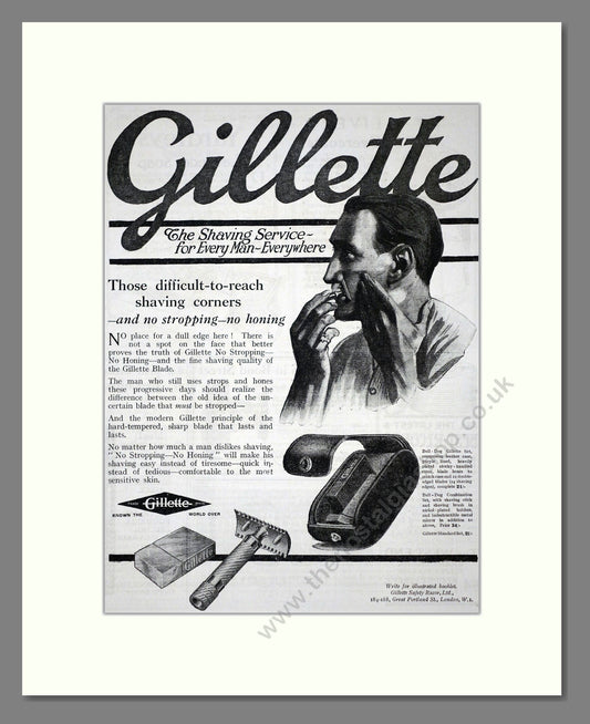 Gillette - Safety Razor. Vintage Advert 1919 (ref AD62143)