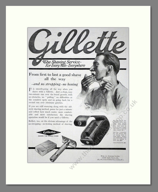 Gillette - Safety Razor. Vintage Advert 1919 (ref AD62144)