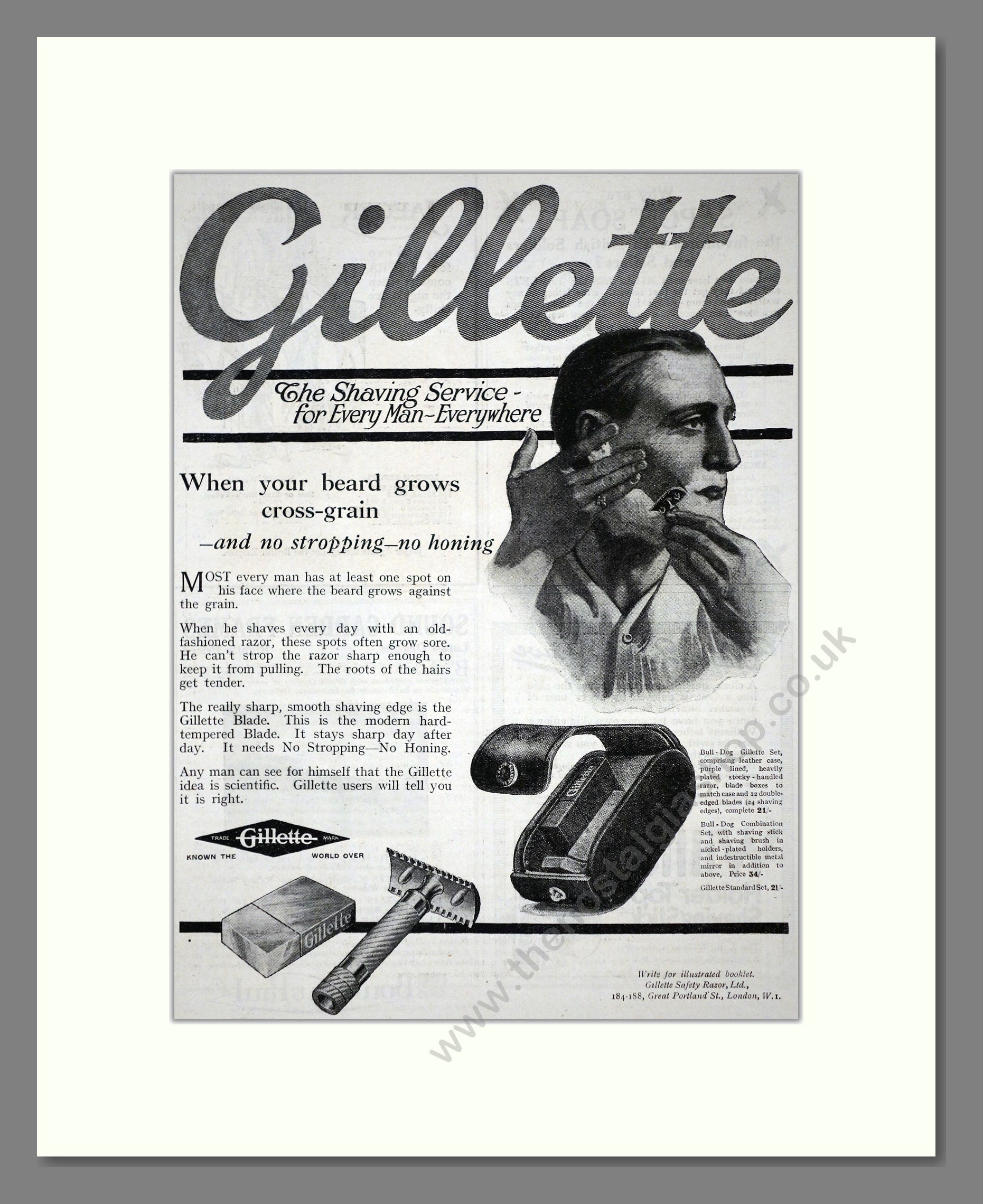 Gillette - Safety Razor. Vintage Advert 1919 (ref AD62145)