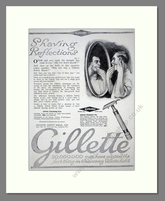 Gillette - Safety Razor. Vintage Advert 1920 (ref AD62148)