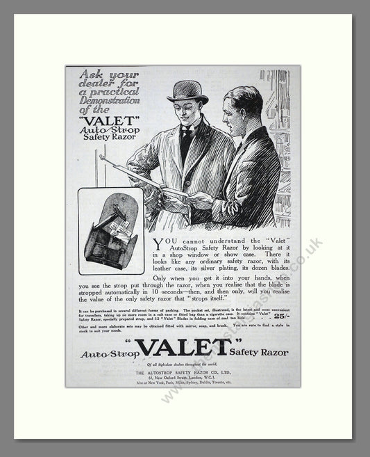 Valet - Safety Razor. Vintage Advert 1920 (ref AD62160)