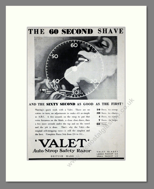 Valet - Safety Razor. Vintage Advert 1935 (ref AD62161)