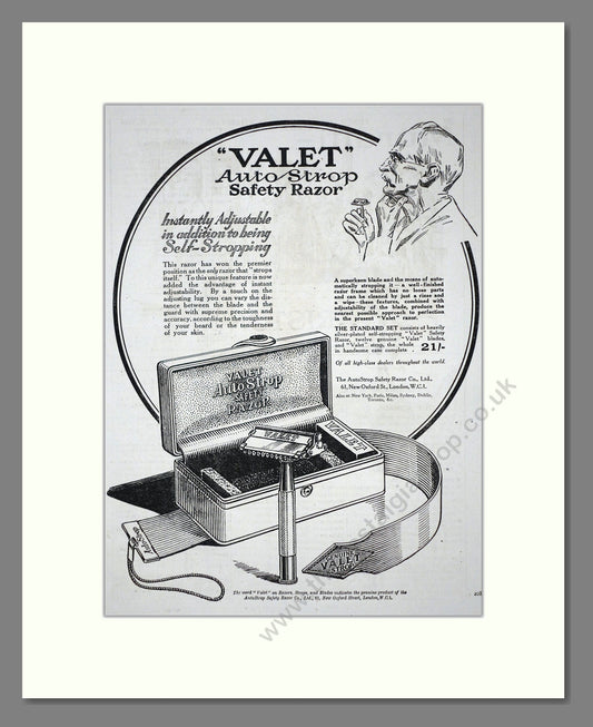 Valet - Safety Razor. Vintage Advert 1919 (ref AD62162)