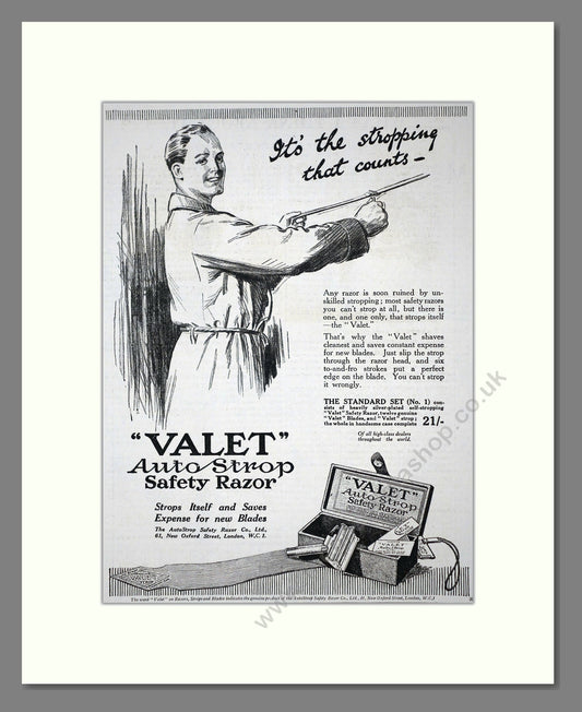 Valet - Safety Razor. Vintage Advert 1919 (ref AD62164)