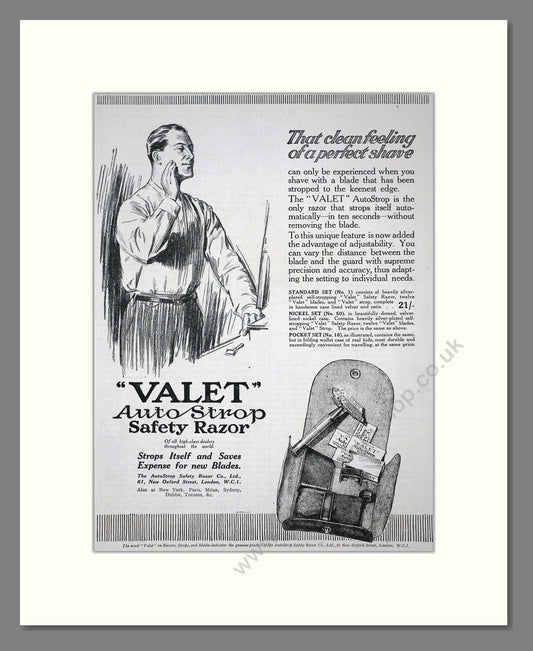 Valet - Safety Razor. Vintage Advert 1919 (ref AD62165)