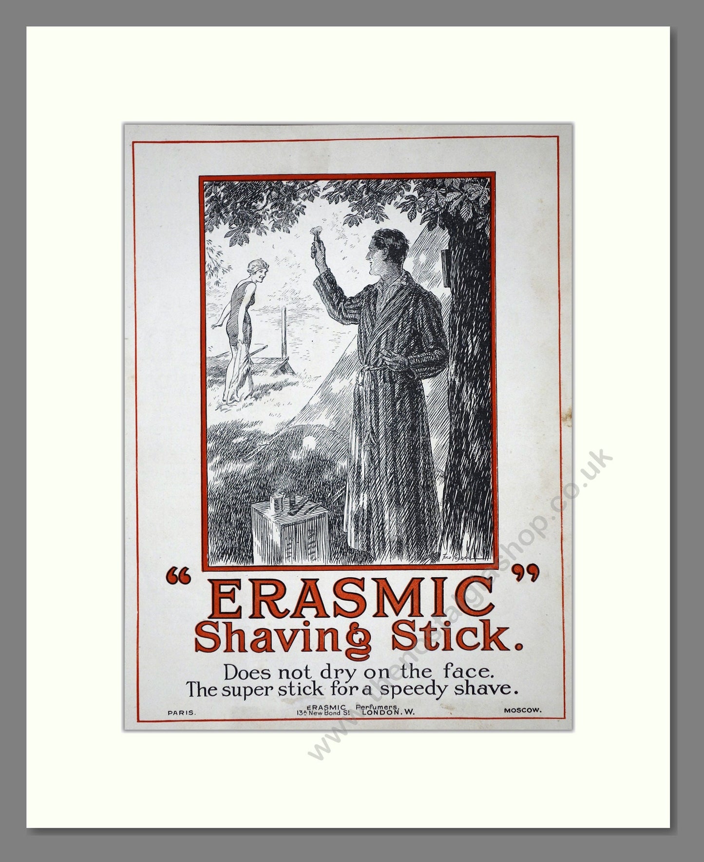 Erasmic - Shaving Stick. Vintage Advert 1919 (ref AD62171)