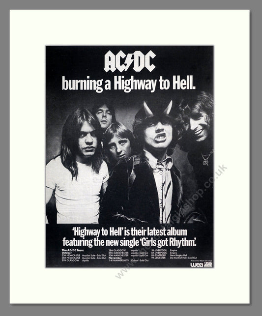 AC DC - Highway To Hell. Vintage Advert 1979 (ref AD18595)